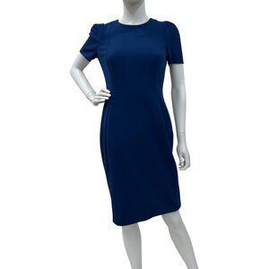 Calvin Klein Blue Short-Sleeve Sheath Dress EUC with Minor Flaw
